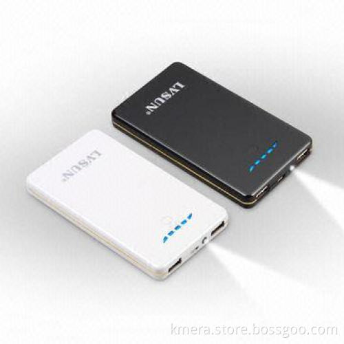External battery LS-B800/8,000mAh high capacity/ultra slim/LED flashlight/dual USB output/power bank